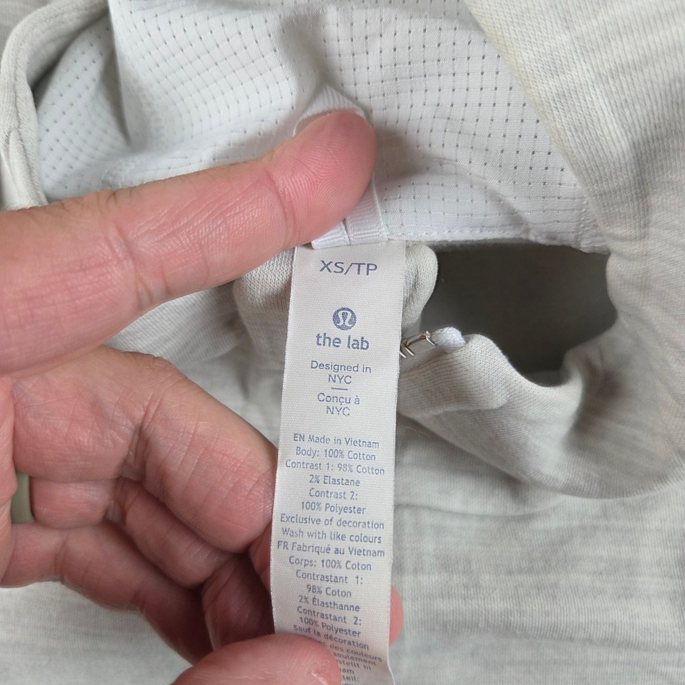 Lululemon Lab Hoodie Womens XS Gray Space Dye Full Zip Lifestyle Nutrition Logo - Picture 6 of 7